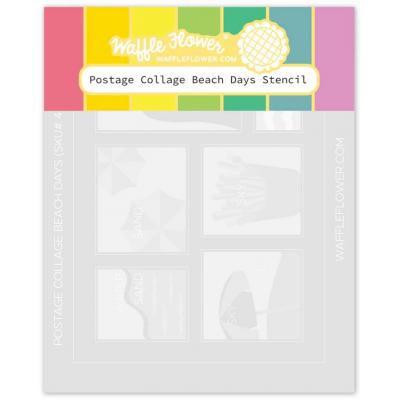 Waffle Flower Stencil - Postage Collage Beach Days